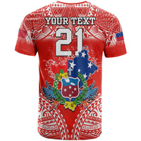 Custom Toa Samoa Polynesian Rugby T Shirt Samoan Flag Red Color LT9 - Polynesian Pride