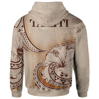 Tahiti Hoodie Hibiscus Flowers Vintage Style - Polynesian Pride