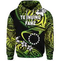 TE INUINU FAMZ Cook Islands Rugby Hoodie Unique Vibes Green LT8 Unisex Green - Polynesian Pride