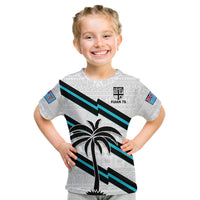 (Custom Text And Number) Fiji Rugby Tapa Pattern Fijian 7s White Kid T Shirt LT14 Youth XL Size14 - Polynesian Pride