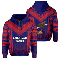 American Samoa Coat of Arms Polynesian Zip Hoodie Active Unisex Red - Polynesian Pride