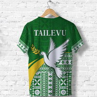 Tailevu Rugby T Shirt Fiji Rugby Tapa Pattern Green LT13 - Polynesian Pride