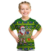 Cook Islands Christmas T Shirt Kid Cool Santa Claus LT6 - Polynesian Pride