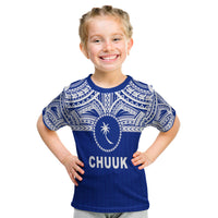 Chuuk Flag T Shirt Kid Micronesia Style Blue LT13 - Polynesian Pride