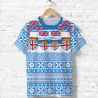 Fiji Polynesian T Shirt Fijian Tropical Flowers LT13 Unisex Blue - Polynesian Pride