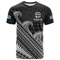 Fiji Sevens Rugby Fijian 7s Black Tapa Polynesian Art T Shirt LT14 Black - Polynesian Pride