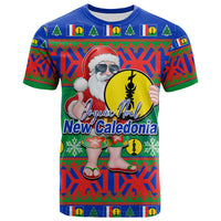 New Caledonia Christmas T Shirt Cool Santa Claus LT6 Unisex Blue - Polynesian Pride