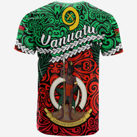 Custom Proud Vanuatu T Shirt Pattern Mix Flag LT13 - Polynesian Pride