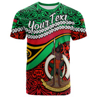 Custom Proud Vanuatu T Shirt Pattern Mix Flag LT13 Unisex Green - Polynesian Pride