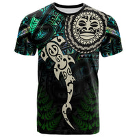 Aotearoa Paua Shell T Shirt Maori Manaia and Fish LT13 Unisex Black - Polynesian Pride
