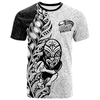 New Zealand Maori All Black Rugby T Shirt LT2 WHITE - Polynesian Pride