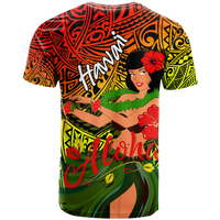 Hawaii Hula Girl Reggae T Shirt LT2 - Polynesian Pride