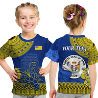 (Custom Personalised) Niue Hiapo T Shirt KID Rock of Polynesia Tapa Niuean Crab Happy Day LT13 Youth XL Size14 - Polynesian Pride