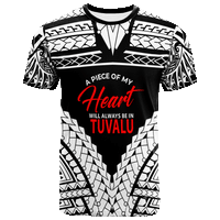 Tuvalu Polo Shirt A Piece Of My Heart Unisex White - Polynesian Pride