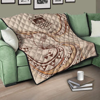 Tuvalu Premium Quilt - Hibiscus Flowers Vintage Style - Polynesian Pride