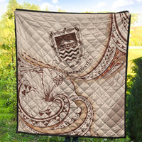 Tuvalu Premium Quilt - Hibiscus Flowers Vintage Style - Polynesian Pride