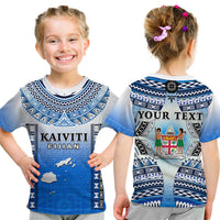 Personalised Fiji T Shirt KID Kaiviti Fijian Special Tapa Pattern LT14 Youth XL Size14 - Polynesian Pride