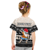 (Custom Personalised) Hawaii Mele Kalikimaka T Shirt KID Dabbing Santa Black Merry Christmas LT14 - Polynesian Pride