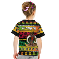Vanuatu Christmas T Shirt KID Pig Tusk Polynesian Joyeux Noel Flag Art LT14 - Polynesian Pride