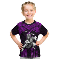 (Custom Personalised) Hawaii T Shirt KID Hawaiian Warrior With Weapon Polynesian Ver.04 LT14 Youth XL Size14 - Polynesian Pride