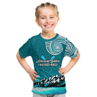 (Custom Personalised) American Samoa T Shirt KID Fautasi Race Samoan Pattern Ver.03 LT14 Youth XL Size14 - Polynesian Pride