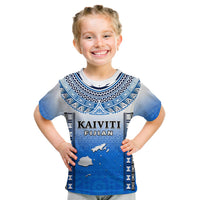 Personalised Fiji T Shirt KID Kaiviti Fijian Special Tapa Pattern LT14 - Polynesian Pride