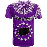Rarotonga Cook Islands T Shirt Turtle and Map Style Purple LT13 - Polynesian Pride