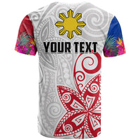 Custom Philippines T Shirt Sun Filipino Polynesian mix Flowers Special Vibe LT13 - Polynesian Pride