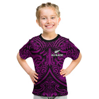 (Custom Text and Number) New Zealand Silver Fern Rugby T Shirt All Black Purple NZ Maori Pattern LT13 - Polynesian Pride