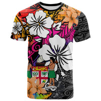 Fiji Tie Dye T Shirt Polynesian Tribal Creative Tropical Flowers LT13 Red - Polynesian Pride
