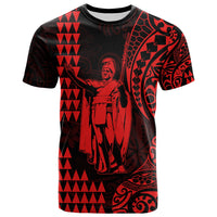 (Custom Text and Number) Hawaii Day Kakau T Shirt Proud To Be Hawaiian Red King Kamehameha and Kanaka Maoli LT13 - Polynesian Pride