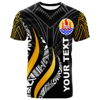 Tahiti Custom T Shirt TahitiStrong Fire Pattern Gold Unisex Art - Polynesian Pride