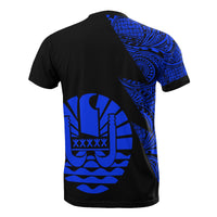 Tahiti T Shirt Polynesian Patter Blue Flash Style - Polynesian Pride