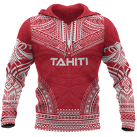 Tahiti Polynesian Chief Hoodie Unisex Red - Polynesian Pride