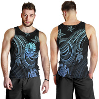 TahitiCustom Personalised Men's Tank Top - Blue Turtle - Polynesian Pride