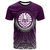 Tahiti T Shirt Circle Pattern Purple Unisex Purple - Polynesian Pride