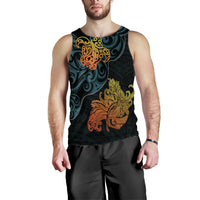 Hawaiian Polynesian Hula Girl And Turtle Men's Tank Top - The Wave Style - AH - Polynesian Pride