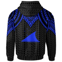 Tokelau Zip up Hoodie Polynesian Armor Style Blue - Polynesian Pride