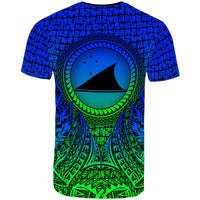 Tokelau T Shirt Circle Pattern Blue - Polynesian Pride