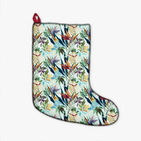 Tropical Flower, Plant And Leaf Pattern Christmas Stocking - Polynesian Pride
