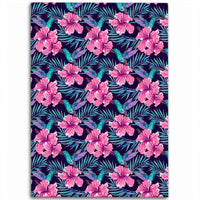 Tropical Flowers With Hummingbirds Palm Leaves Area Rug - AH Luxurious - Polynesian Pride