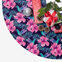 Tropical Flowers With Hummingbirds Palm Leaves Tree Skirt - Polynesian Pride