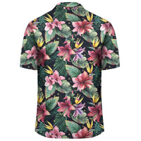 Tropical Flowers Palm And Leaves Hawaiian Shirt - Polynesian Pride