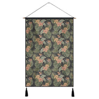Tropical Hibiscus Monstera Leaf Hanging Poster - AH Hanging Poster 43 x 65 cm Cotton And Linen - Polynesian Pride