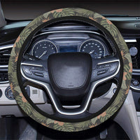 Tropical Hibiscus Monstera Leaf Hawaii Universal Steering Wheel Cover with Elastic Edge - Polynesian Pride