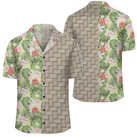 Tropical Hibiscus Plumeria Green Lauhala Moiety Hawaiian Shirt Unisex Art - Polynesian Pride