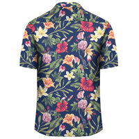 Tropical Hibiscus Red And Plumeria White Hawaiian Shirt - Polynesian Pride