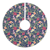 Tropical Hibiscus Red And Plumeria White Tree Skirt - Polynesian Pride