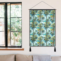 Tropical Palm Trees Blue Hanging Poster - AH Hanging Poster 50 x 75 cm Cotton And Linen - Polynesian Pride
