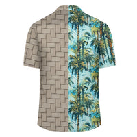 Tropical Palm Trees Blue Lauhala Moiety Hawaiian Shirt - Polynesian Pride